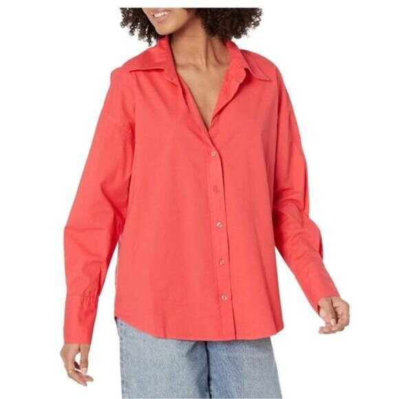 Monrow Poplin Oversized Button Down Shirt - M - Picture 1 of 7